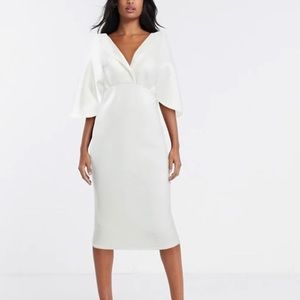 White structured midi dress